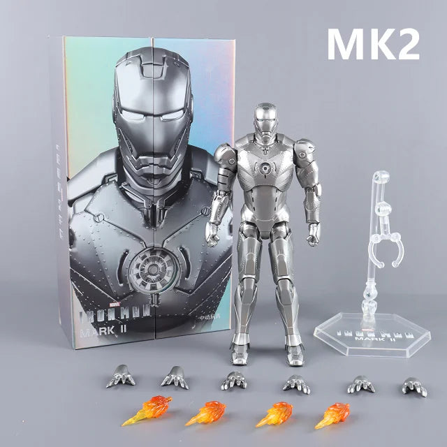 ZD Toys Iron Man figura de acción Mark 35 pargo rojo Iron Man MK 24 MK 22 MK 47 Tony Stark Ironman figura acción coleccionar juguete para regalo