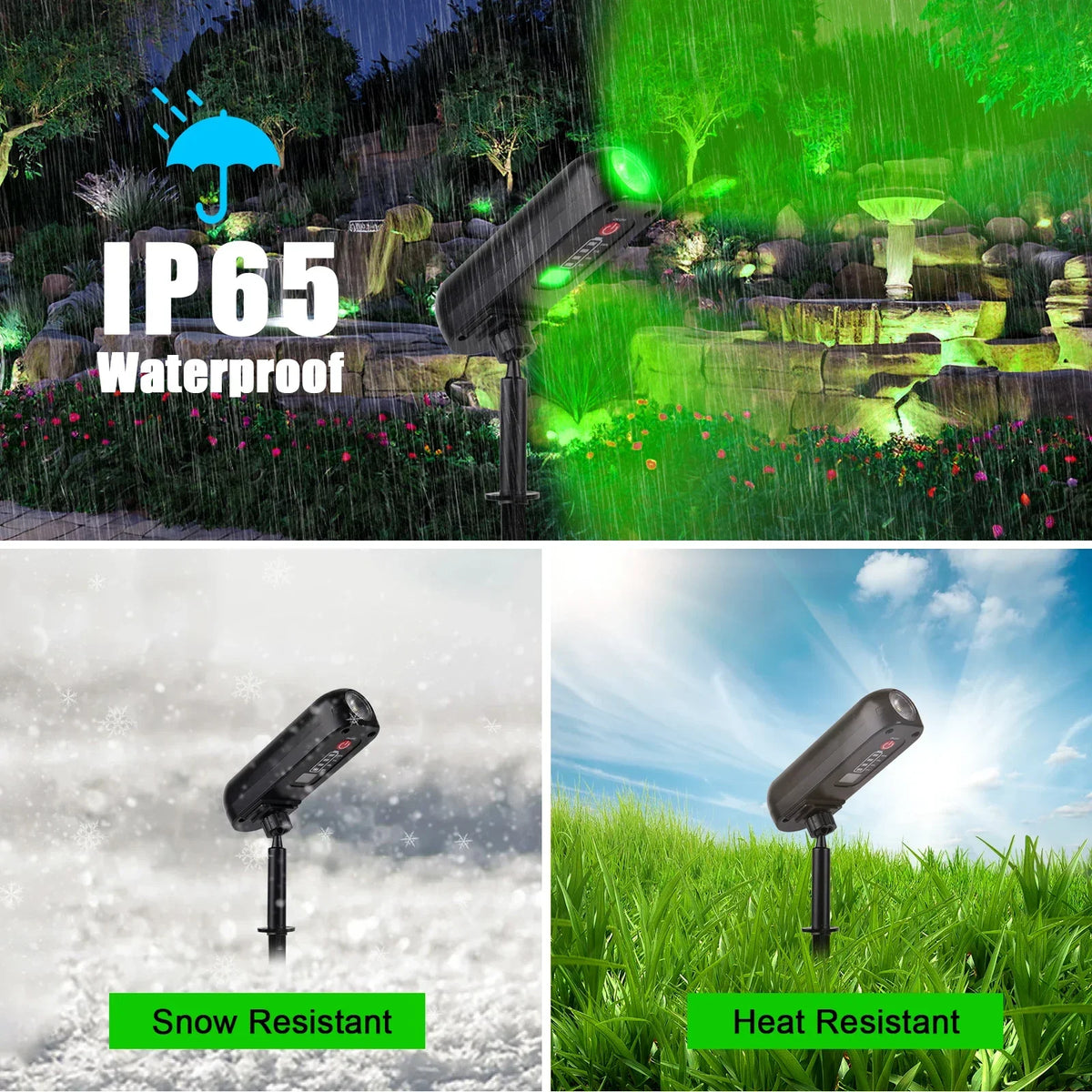 Luz solar LED para exteriores, aplique solar de pared, luz de jardín verde con clasificación IP65, focos solares, luces ascendentes solares para árboles, senderos y patios