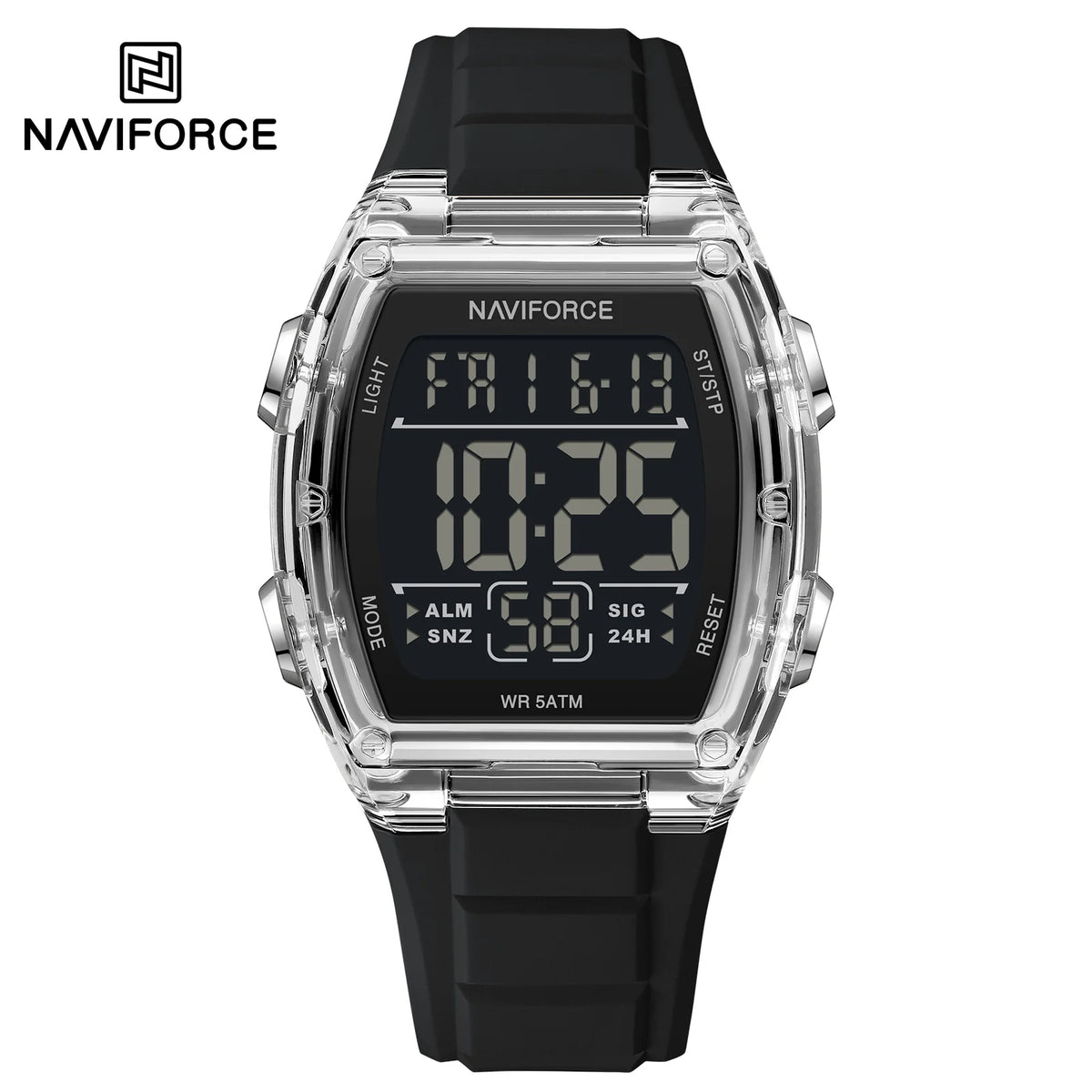 Reloj Naviforce 6106 con correa de silicona, reloj de pulsera de moda para hombre, pantalla LCD, analógico-digital, de cuarzo, deportivo.