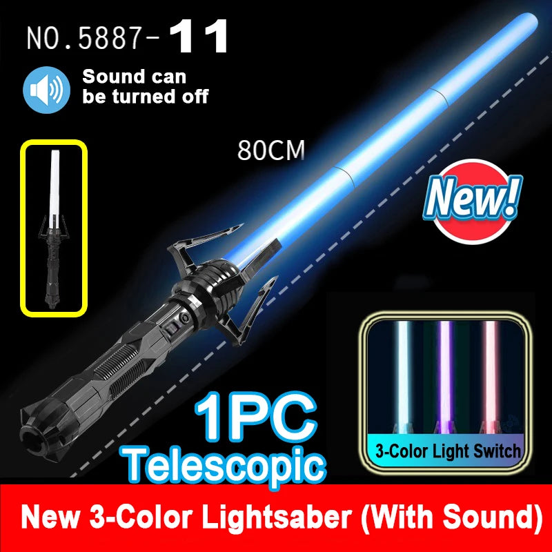 Nuevos juguetes de sable de luz láser RGB con 7 colores intercambiables, efectos de sonido Force FX, sonido de disparo (FOC), juguetes Jedi, regalos