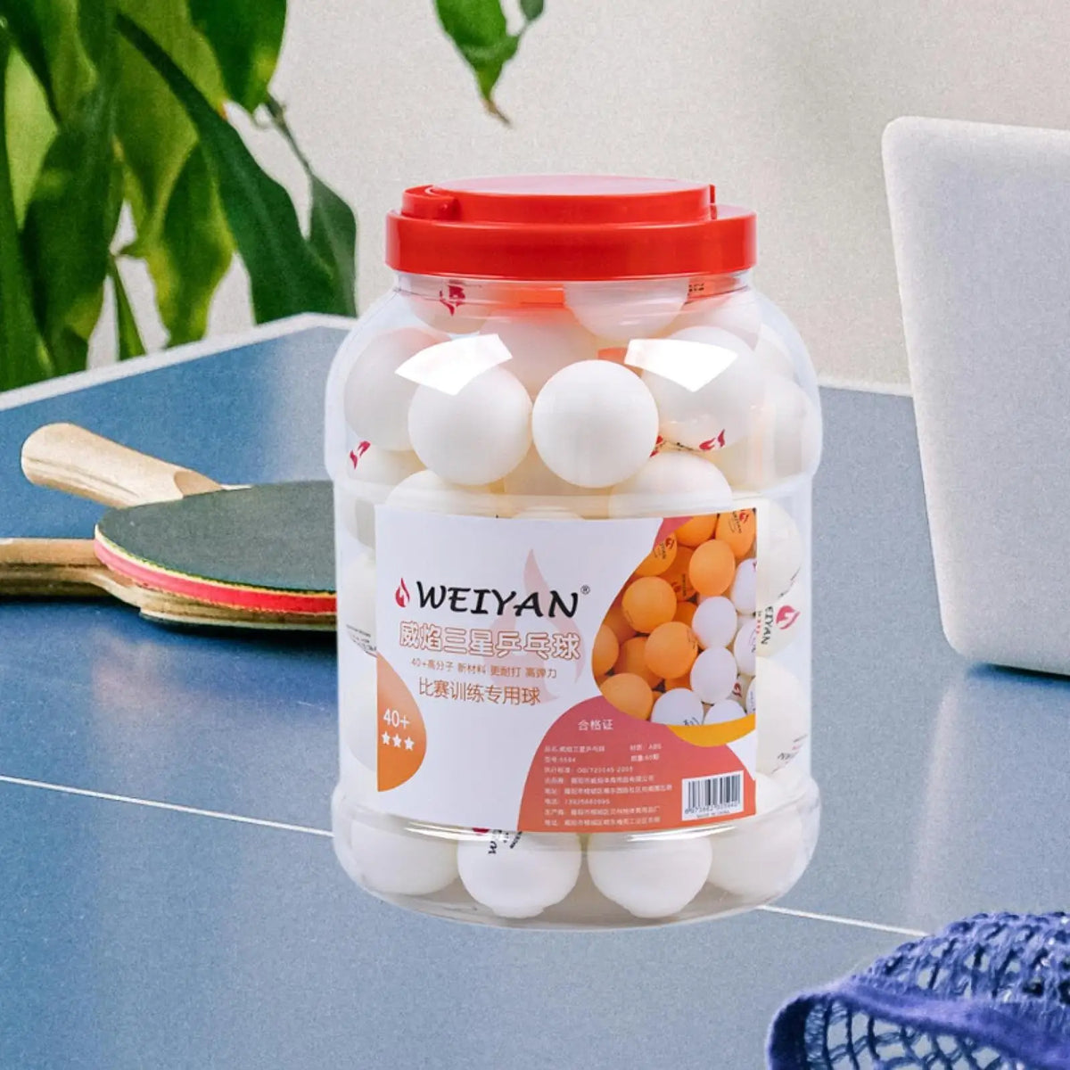60 Pelotas de Ping Pong de Primera Calidad, Pelotas de Tenis de Mesa de 40 mm con Elasticidad para Entrenamiento en Interiores y Exteriores, Práctica y Juego Recreativo