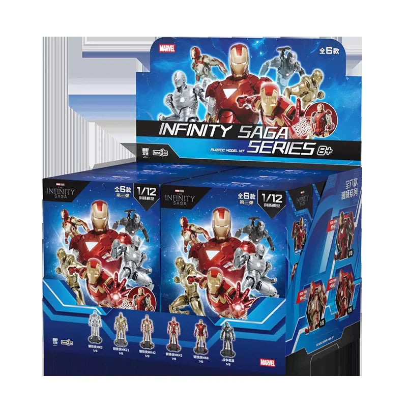 Fondjoy Marvel 1:12 Serie de Montaje 3 Iron Man 3 Mk3 Figura de Acción Caja Sorpresa Vengadores Saga Infinita Modelo Coleccionable Juguete Regalo