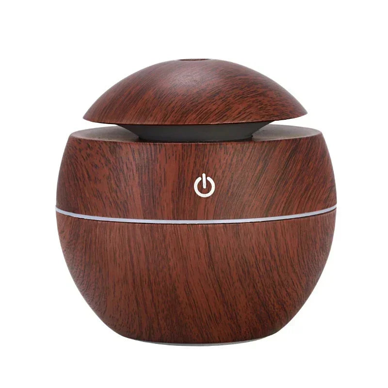 Mini humidificador USB ultrasónico de grano de madera y difusor de aceites esenciales aromaterapia de escritorio portátil para uso en el hogar y la Oficina