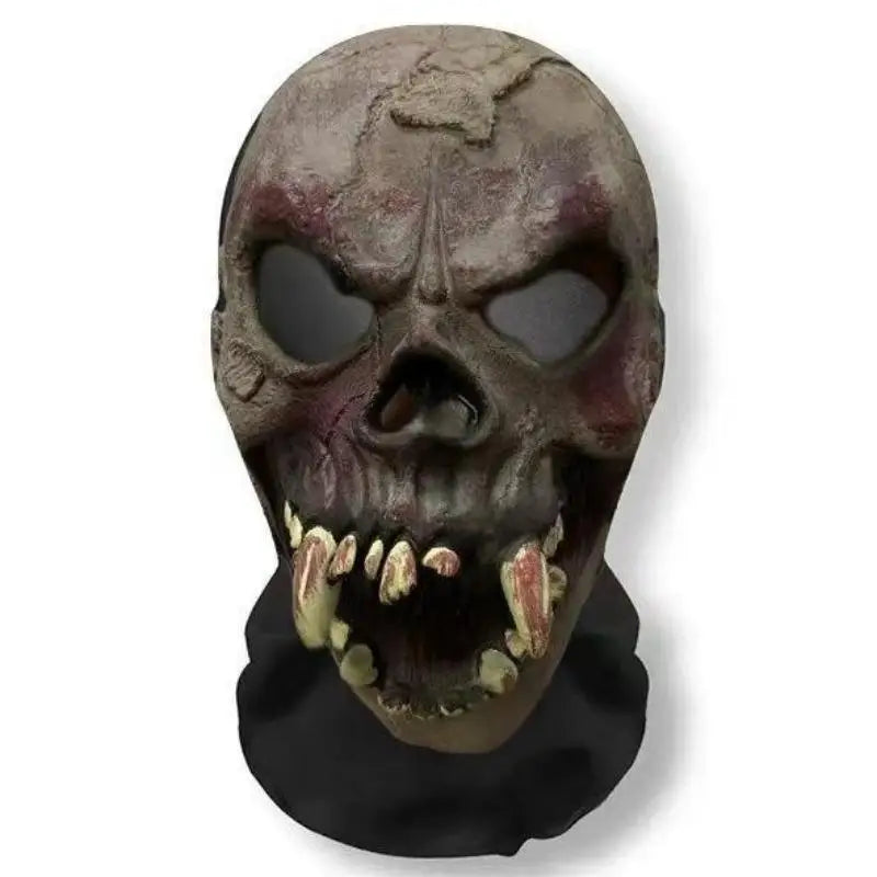 1 unidad de cubrecabeza con estampado de calavera de Halloween, máscara facial transpirable y protectora contra el sol con visibilidad, cubrecabeza para fiestas y festivales
