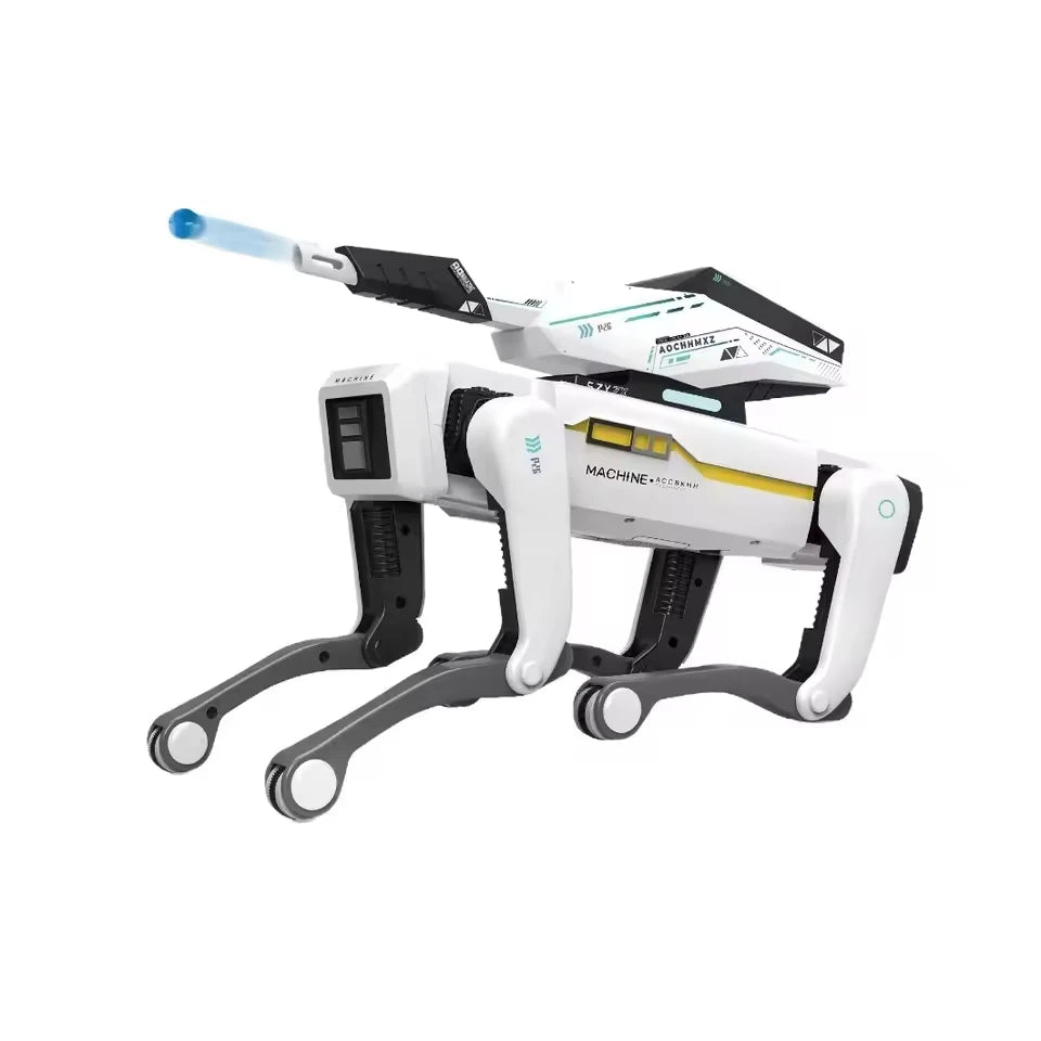 Perro robot a control remoto con clip de saludo, inteligencia artificial (IA), sistema dual, programación por aplicación y juguete robot de acrobacias