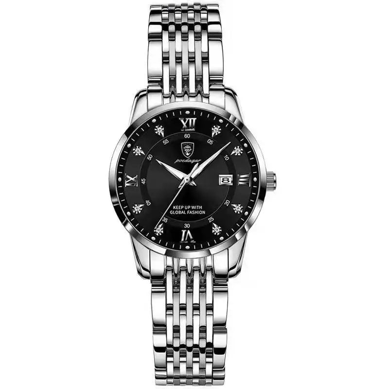 Reloj original para mujer POEDAGAR, resistente al agua, acero inoxidable, luminoso, con fecha, reloj de pulsera de moda para dama, reloj de cuarzo para negocios.