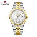 Reloj de cuarzo para hombre NAVIFORCE con visualización de fecha, resistente al agua, luminoso, correa de acero inoxidable, reloj de pulsera moderno y lujoso para hombre