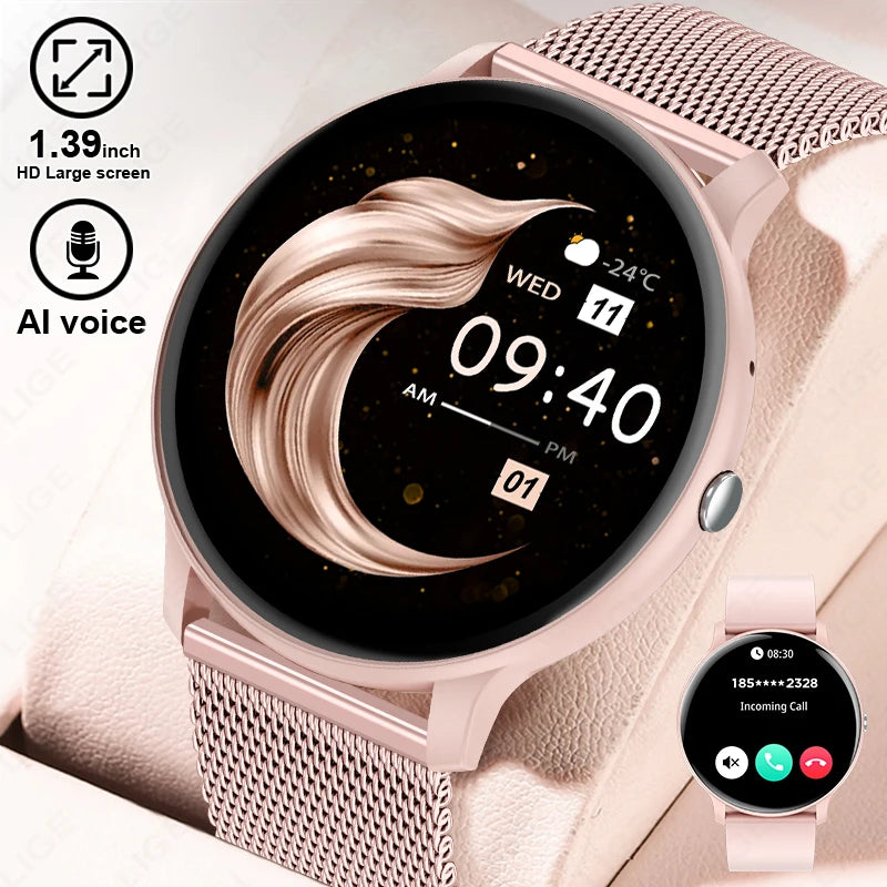 LIGE Waterproof Women Smart Watch Heart Rate Blood Pressure Monitoring Men Smartwatch Sport Ladies Smart Watches For Android IOS