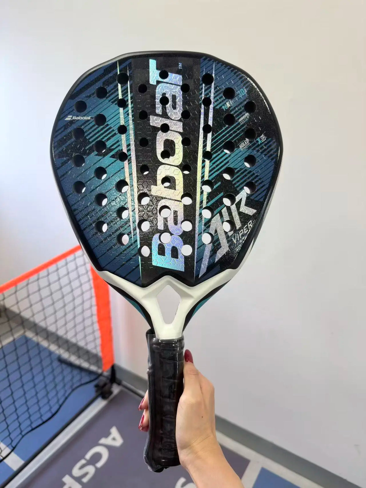 Raqueta de Pádel Ligera de Fibra de Carbono Estilo Jaula, Núcleo de Espuma de Memoria EVA, Superficie Suave, Raqueta Deportiva