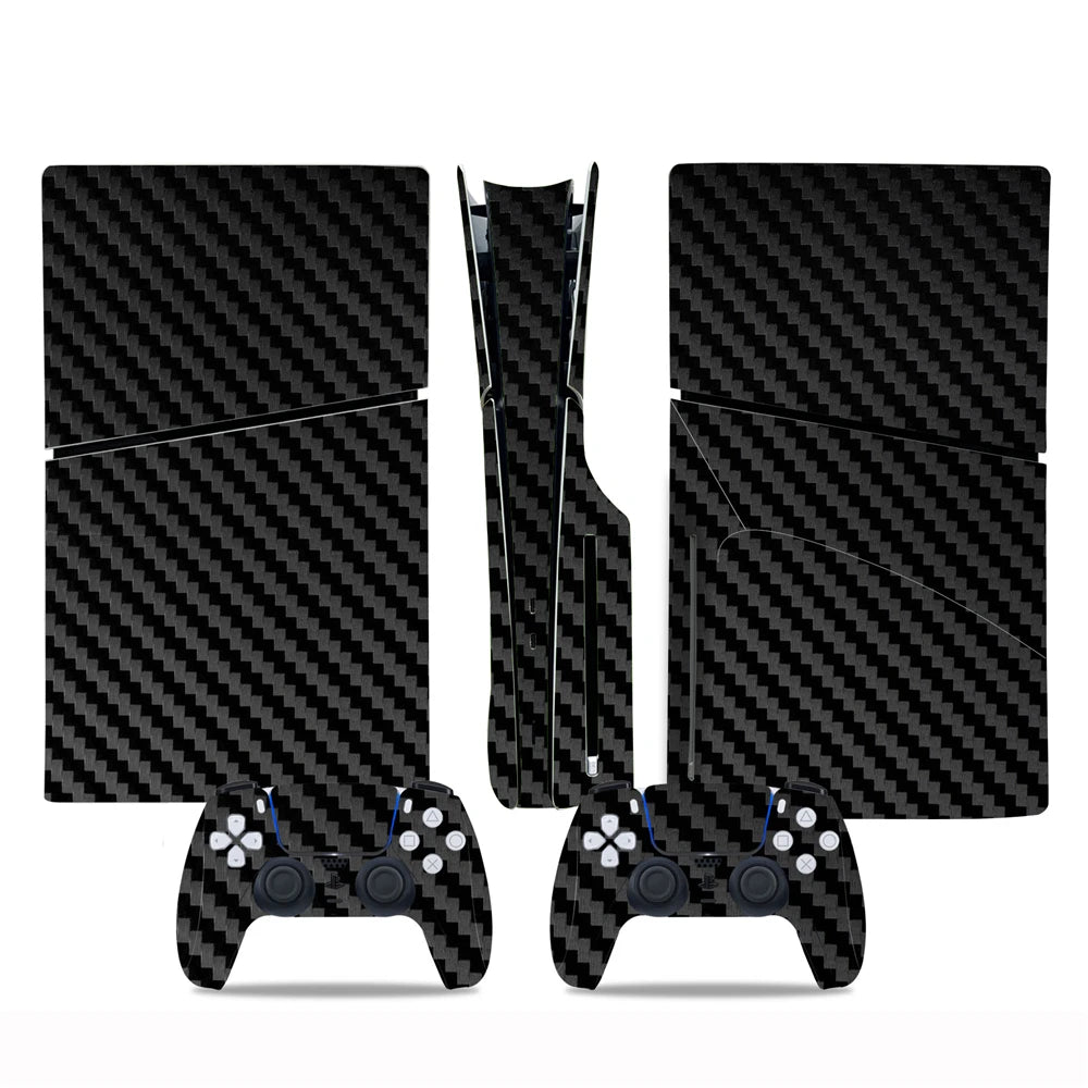 Nueva pegatina de fibra de carbono para consola PS5 Slim edición con disco, adhesivos para la parte central de la consola, accesorios para consola de juegos