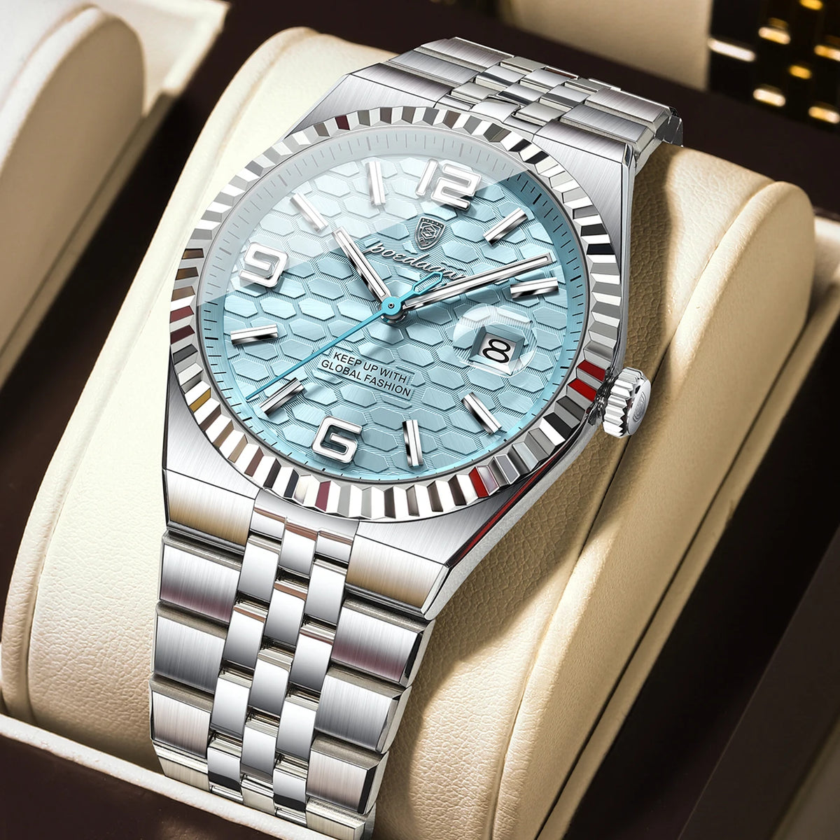 Reloj de hombre original de alta calidad POEDAGAR, resistente al agua, luminoso, con fecha, reloj de lujo para hombre, de acero inoxidable, de cuarzo, incluye caja