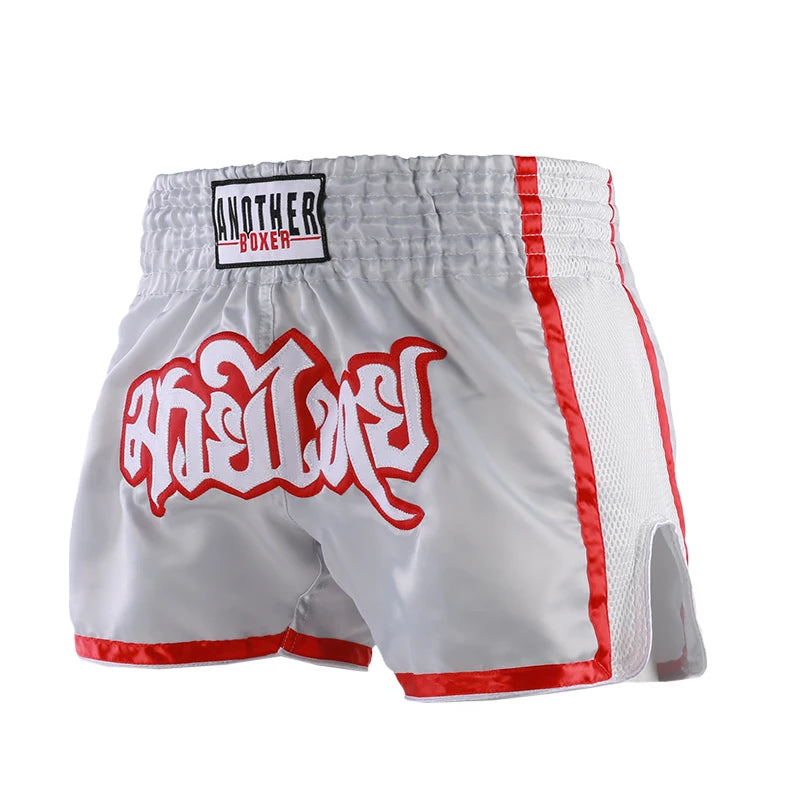 Pantalones Cortos de Muay Thai para Hombre, Mujer y Niños, Pantalones de Entrenamiento de Boxeo, Kickboxing, Bordados, para Gimnasio, Artes Marciales, Grappling, Ropa de Entrenamiento de MMA