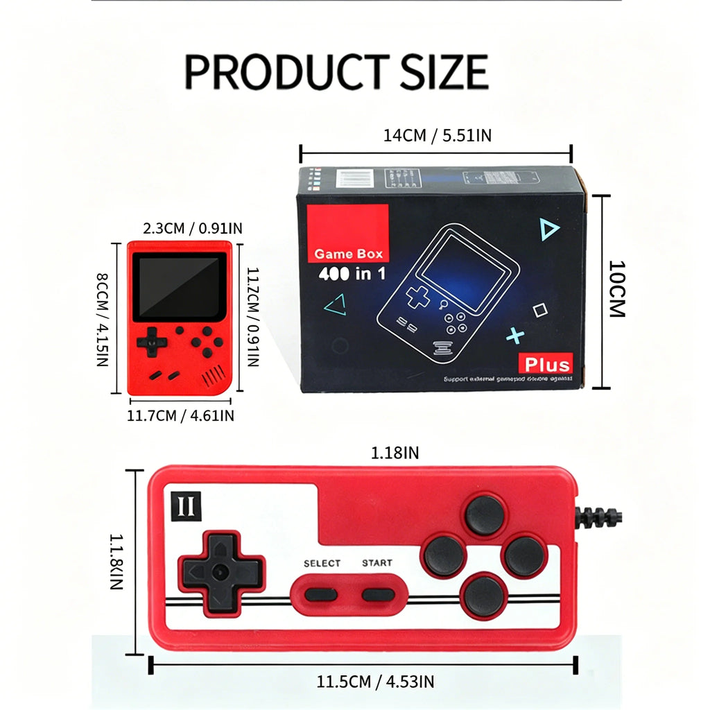 Consola de juegos portátil retro con 500 juegos clásicos integrados, salida de TV, opción para dos jugadores, ocio infantil