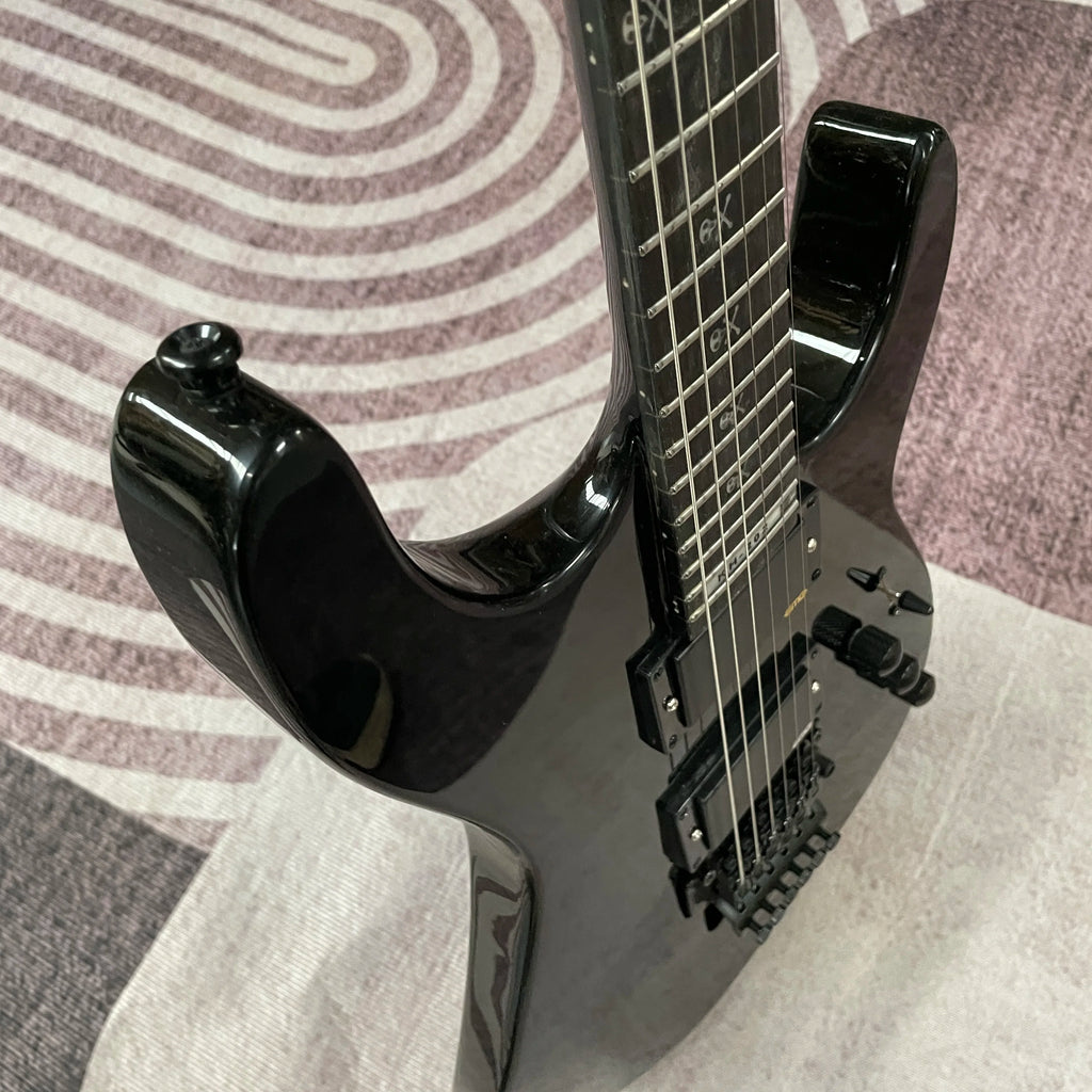Guitarra Eléctrica Negra KH202 de 24 Trastes, Pastilla Pasiva, Personalizada de 6 Cuerdas con Floyd, Envío Rápido