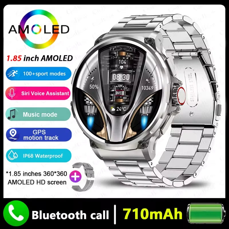 Reloj inteligente con trayectoria GPS 2026 para hombre, pantalla AMOLED HD de 1,85 pulgadas, batería de 710 mAh, smartwatch deportivo con llamadas Bluetooth para Android e iOS