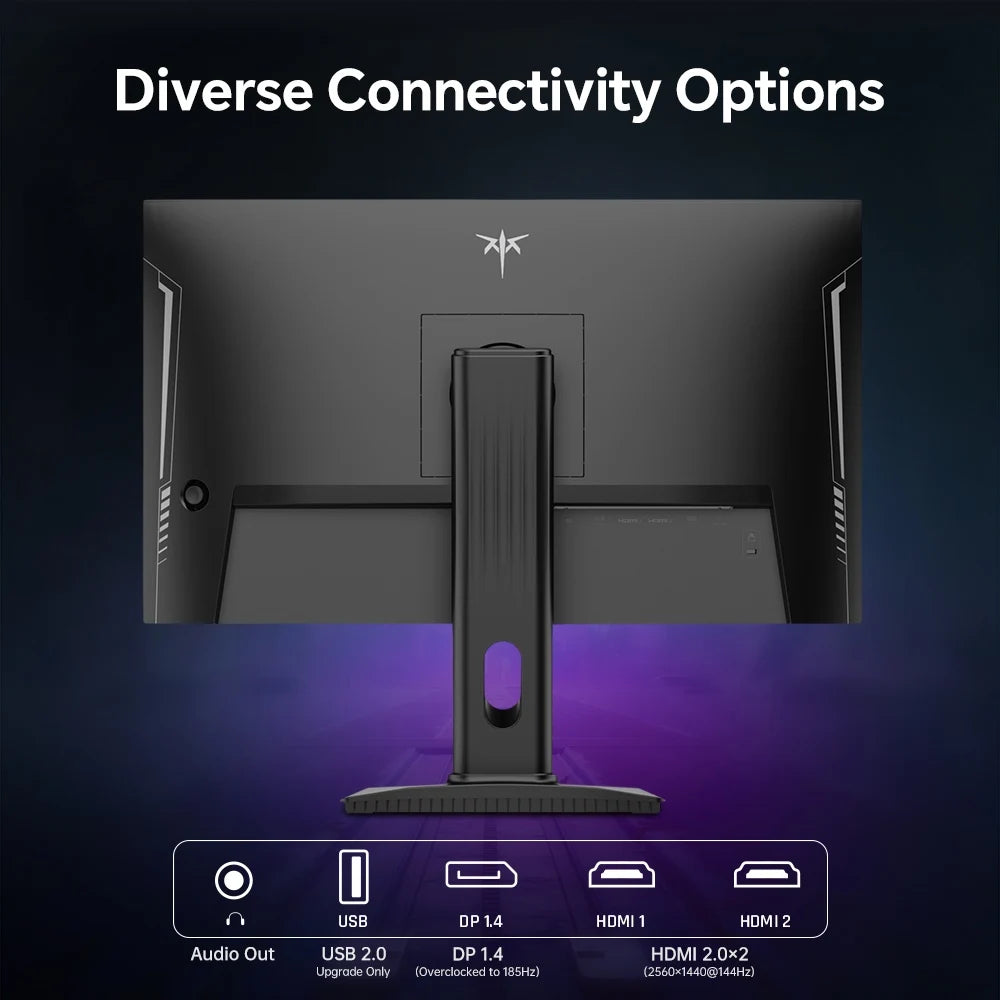Monitor para Juegos KTC H24T7 de 23.8 Pulgadas, 2K QHD 2560x1440, 185Hz, IPS Rápido, HDR400, 1ms MPRT, Compatible con FreeSync y G-Sync, Cuidado de la Vista, Soporte Ajustable en Altura