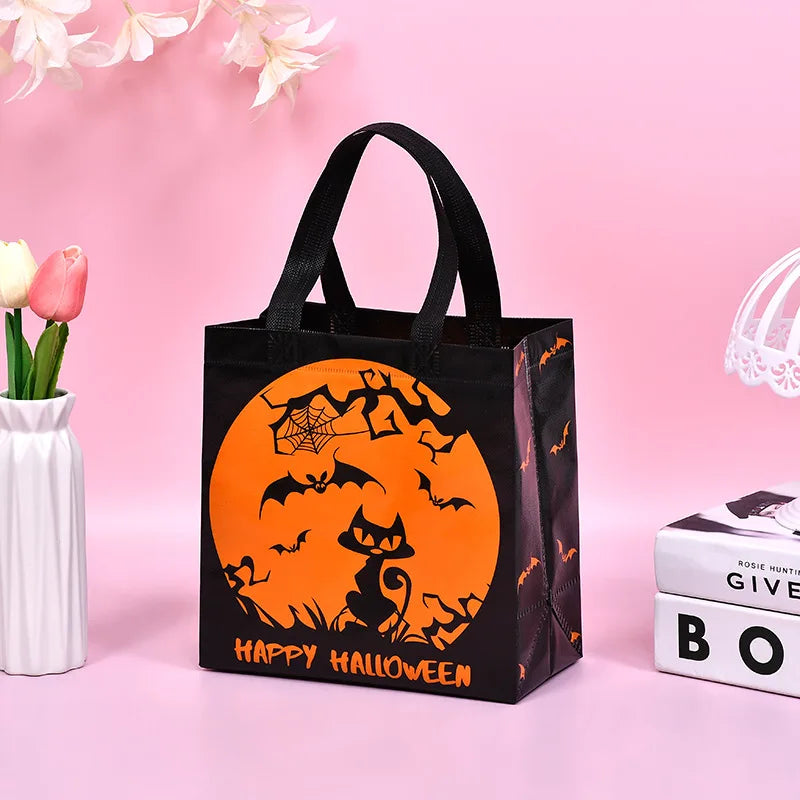 Bolsas de regalo de dulces de Halloween para niños, bolsas de truco o trato con asa, 1-60 piezas