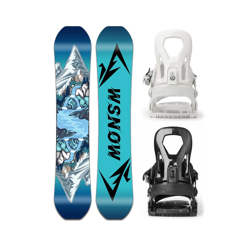 2025 Snowboard de montaña completo, soporte de Snowboard completo de dos piezas para adultos, juego de Snowboard de pecho plano para hombres y mujeres