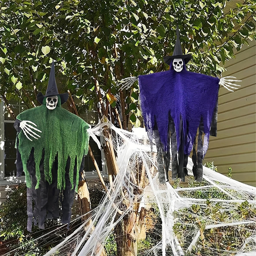Decoración Colgante de Esqueletos Fantasma para Halloween, Esqueleto Volador de Halloween, Accesorio para Casa Encantada, Decoraciones para Fiestas