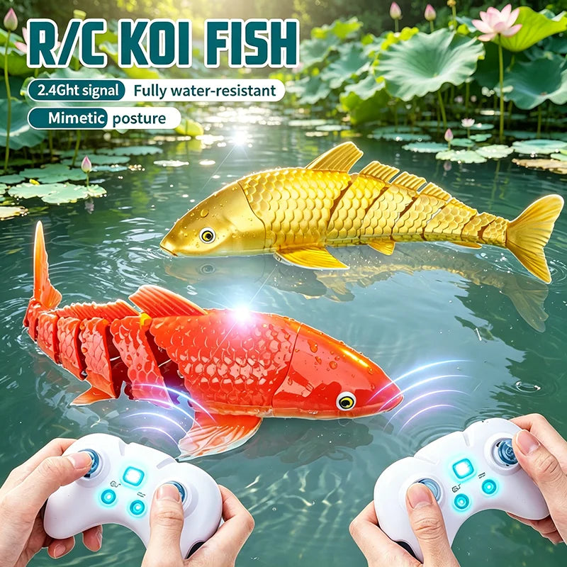 RC Animal Remote Control Koifish Simulation Waterproof Swimming Submarine Outdoor Water Toy for Pool Lake Children Boy Gift