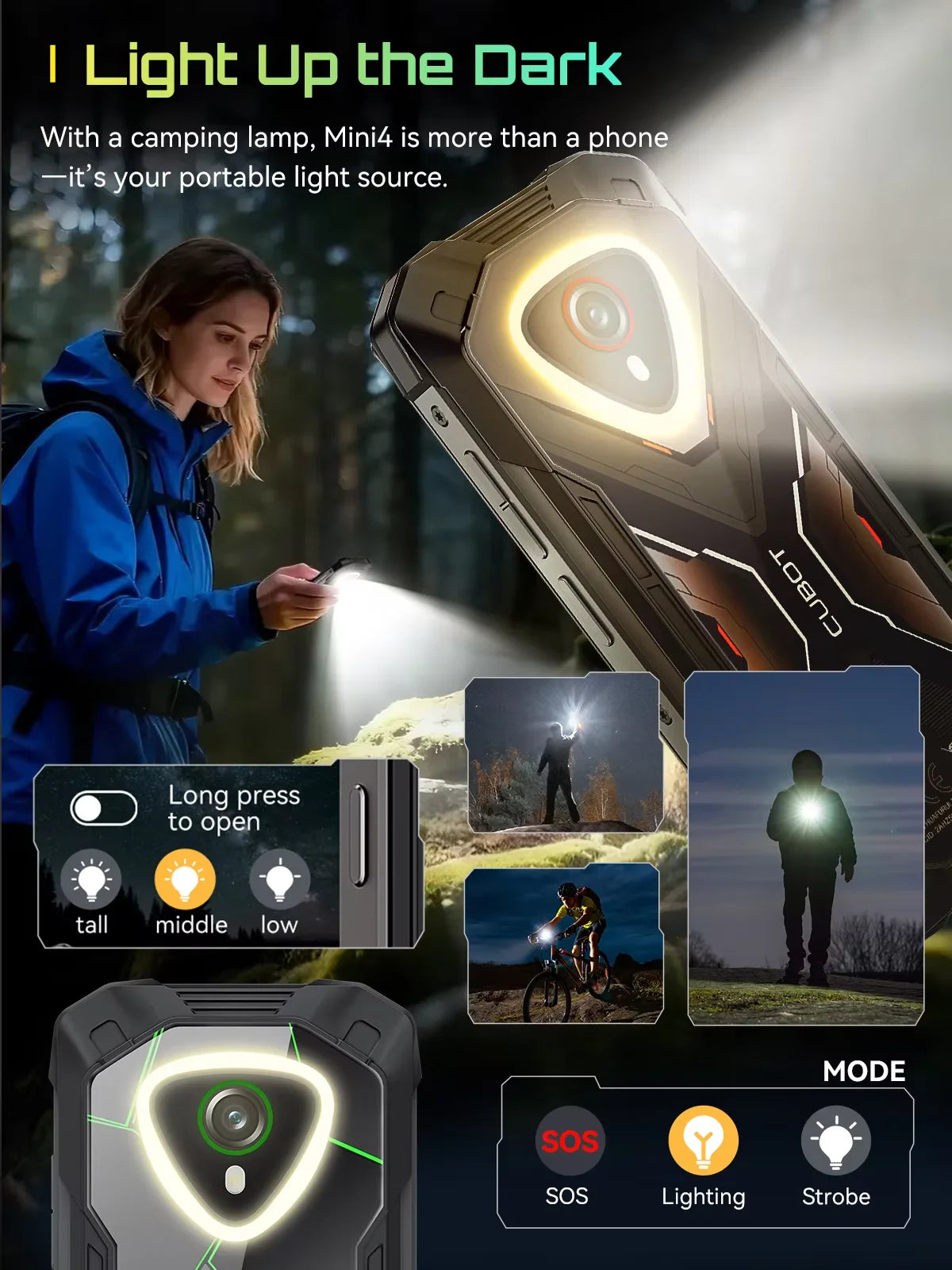 [Shipping From France] Cubot KingKong Mini 4 Android 15 Rugged Smartphone 4.7-Inch  4700mAh 16(6+10)6GB+128GB NFC Camping Light