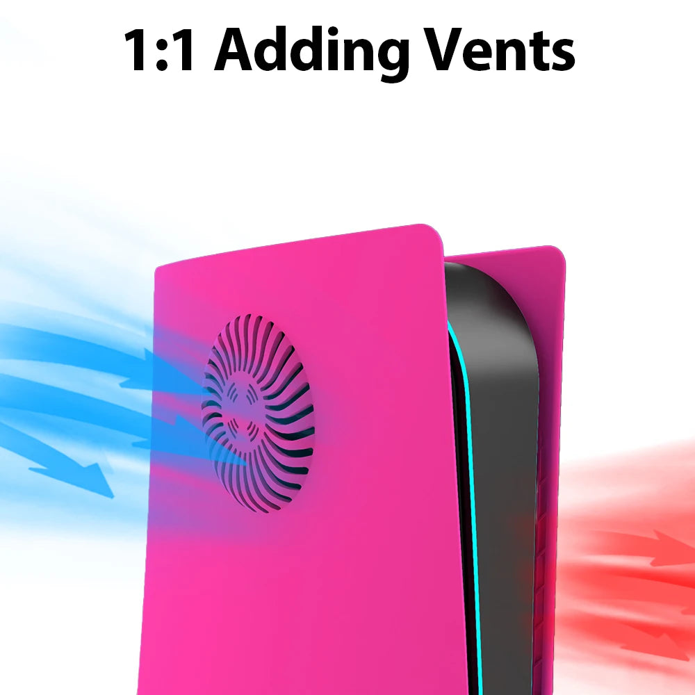 Disc Edition Replacement Faceplate with Cooling Vents Cover for PS5 Console Protective Shell Panel for Playstion 5 Disc Version
