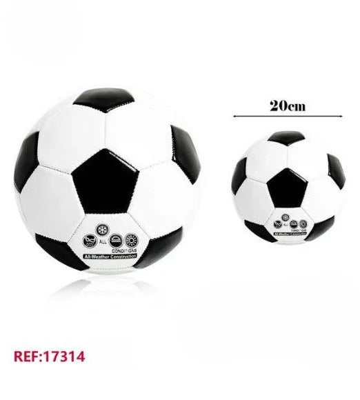Balón de fútbol nuevo 2026 de 20 cm, diseño clásico blanco y negro, pelota de entrenamiento y ocio, envío rápido España
