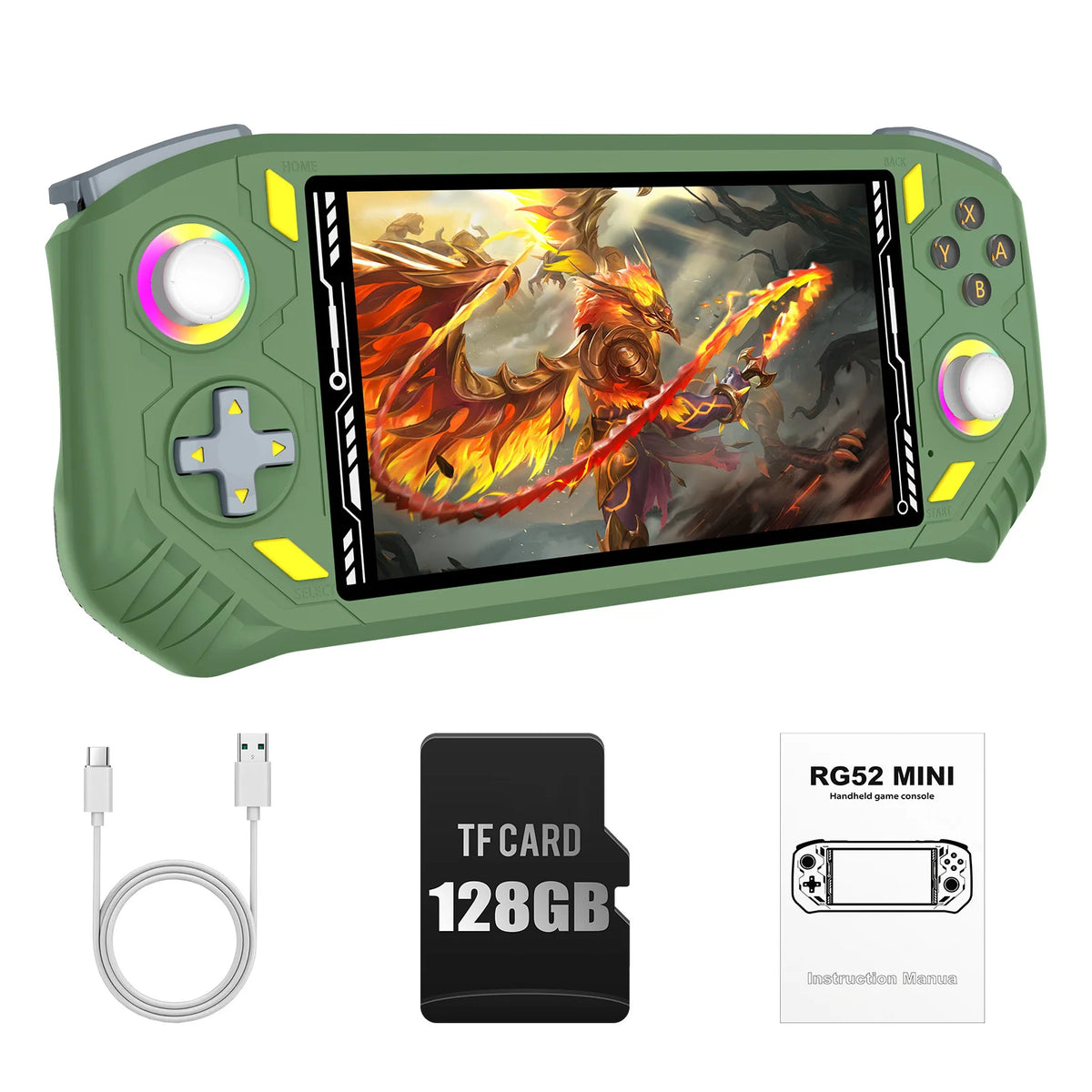 Consola de Juegos Retro Portátil AISLPC RG52 MINI, Más de 22000 Juegos, Sistema Dual WIFI 2.4G, Pantalla IPS de 5.5 Pulgadas, Reproductor de Video de Bolsillo