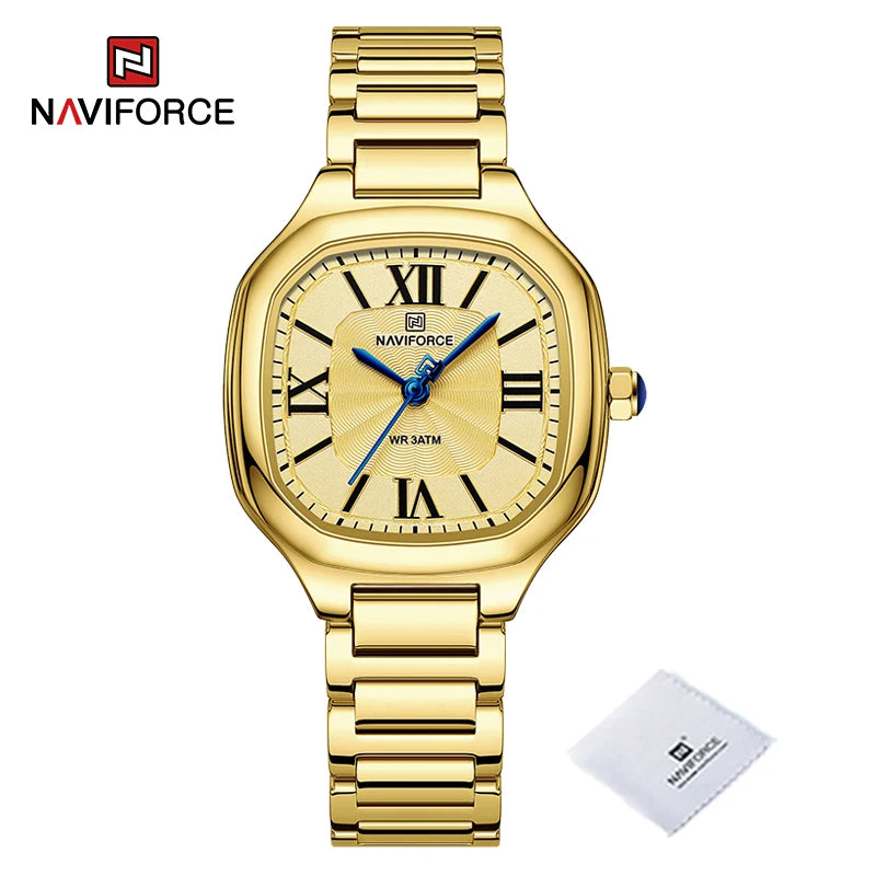 Relojes de pulsera NAVIFORCE de lujo, casuales y versátiles, estilo minimalista para mujer, resistentes al agua y a los golpes, relojes de cuarzo para dama, brazaletes femeninos
