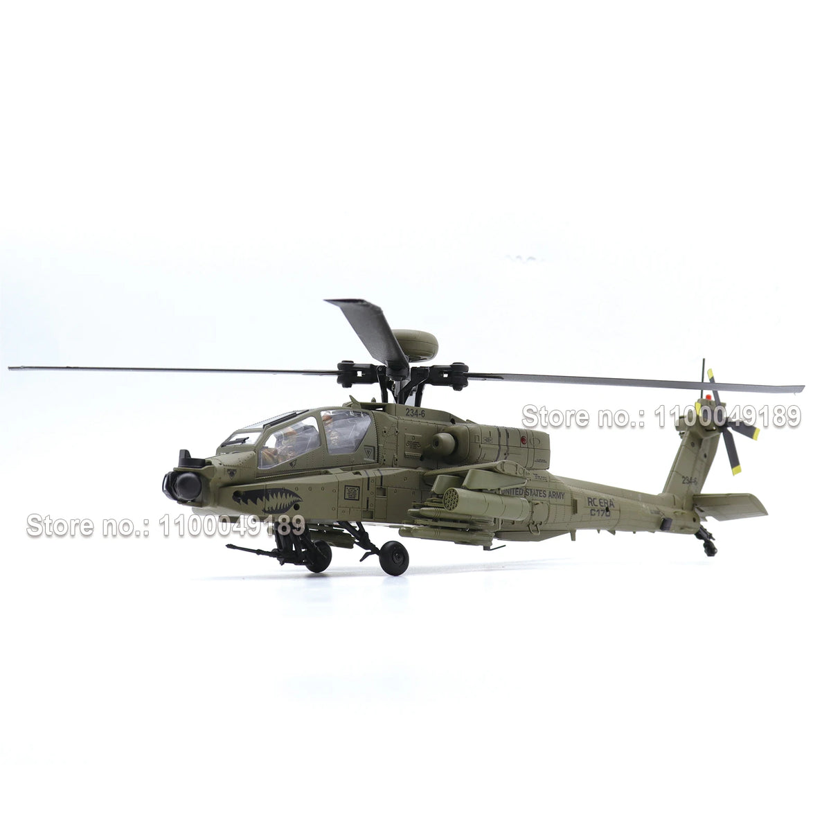 Helicóptero RC ERA C170 AH-64 Apache con Estabilización Automática, 6 Canales, sin Escobillas, para Adultos, con 2 Figuras de Piloto Pintadas a Mano con Camuflaje