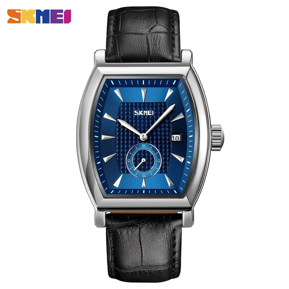 Reloj de cuarzo para hombre SKMEI 9306 de negocios, de lujo, con correa de cuero, calendario, resistente al agua, deportivo, reloj de pulsera para hombre