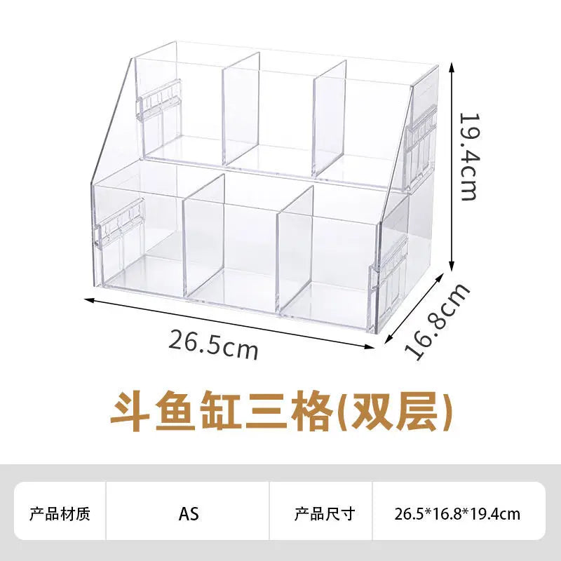 Acrylic Ornamental Fighting Fish Tank New Small Row Tank Transparent Desktop Aquarium Creative Multi-compartment DIY Aquariums
