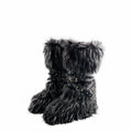 Botas de plataforma de cuña alta hasta la rodilla de piel sintética para mujer, populares botas de nieve con hebilla de cinturón cruzado marrón Spice Girl para invierno