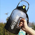 Botella de agua deportiva de 3 litros con asa, gran capacidad, Fitness con hervidor degradado de escala, botella de agua portátil de plástico para exteriores