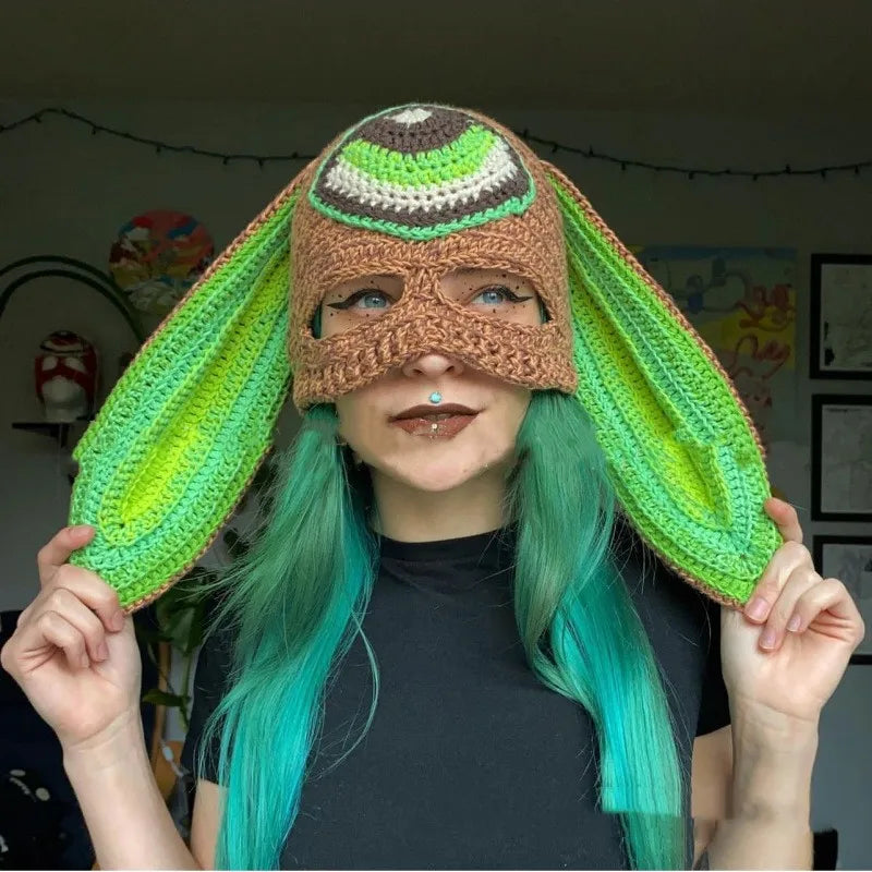 Gorro de orejas de animales de dibujos animados para niñas, máscara a prueba de viento, gorro de Snowboard cálido de invierno, Cosplay de Halloween