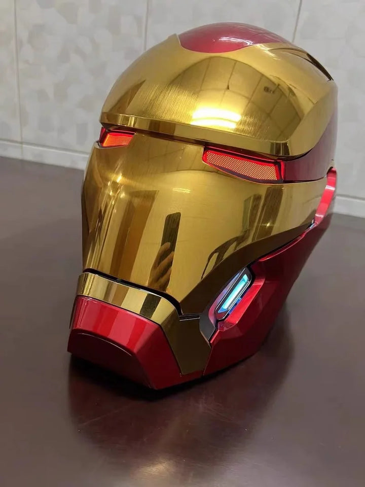 Marve 1/1 Iron Man Mk5 nuevo casco Mk50 Jarvis usable y Transformable apertura eléctrica activada por voz cierre regalo de cumpleaños