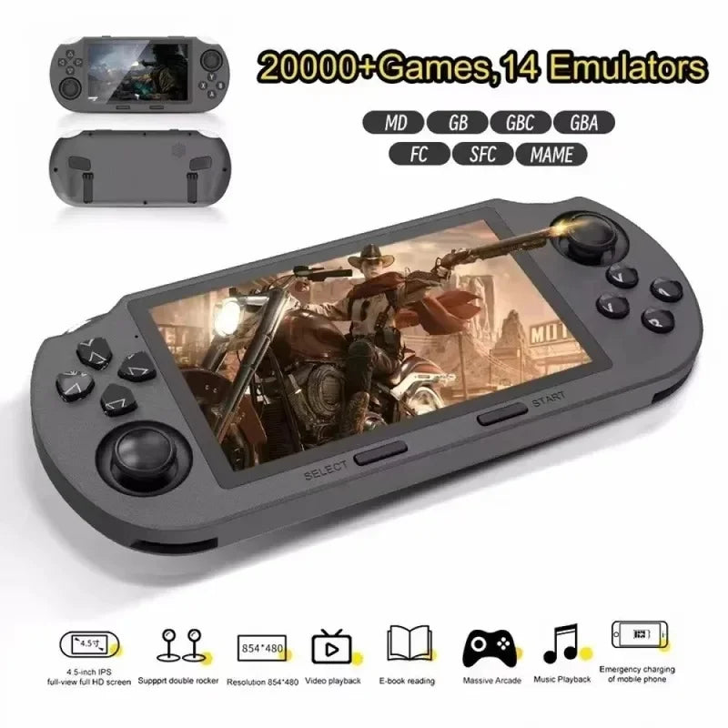 Consola de juegos retro portátil SF3000, pantalla de 4,3", 64 GB, más de 2000 juegos, 11 emuladores, reproductor de videojuegos portátil Q21, más de 500 juegos, 3,5 pulgadas