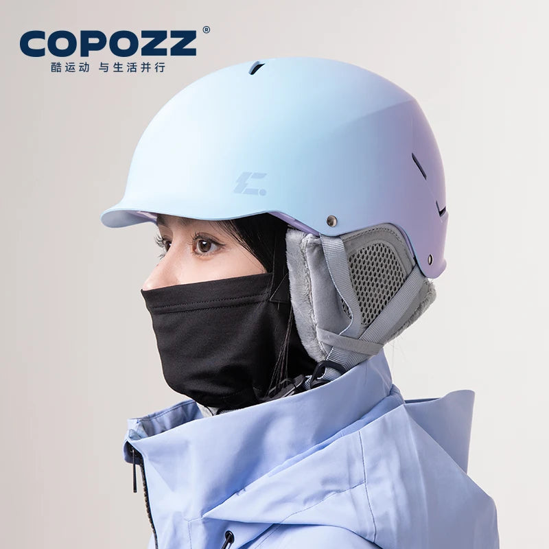 COPOZZ-casco de esquí para hombre y mujer, protector de seguridad antiimpacto para Snowboard, nieve, motocicleta, esquí, monopatín, nueva actualización, Invierno