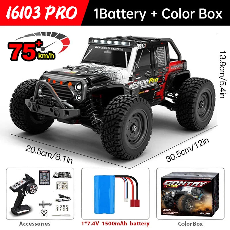 1:16 4WD RC coche de alta velocidad sin escobillas 70 km/h competición todoterreno coche de escalada 2,4G coche de juguete con Control remoto VS WLtoys 144001   Juguetes