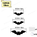 Decoración de arañas y murciélagos LED para Halloween, pegatinas de pared 3D que brillan en la oscuridad, luces moradas/verdes para intrincados de fiesta de Halloween en interiores y exteriores
