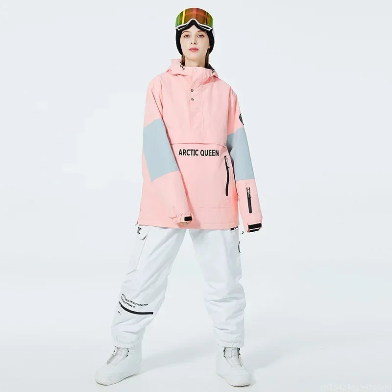 Conjuntos de Trajes de Nieve para Hombre y Mujer, Ropa de Snowboard, Ropa de Invierno para Exteriores, Sudadera con Capucha, Traje Impermeable, Chaqueta de Esquí + Pantalones