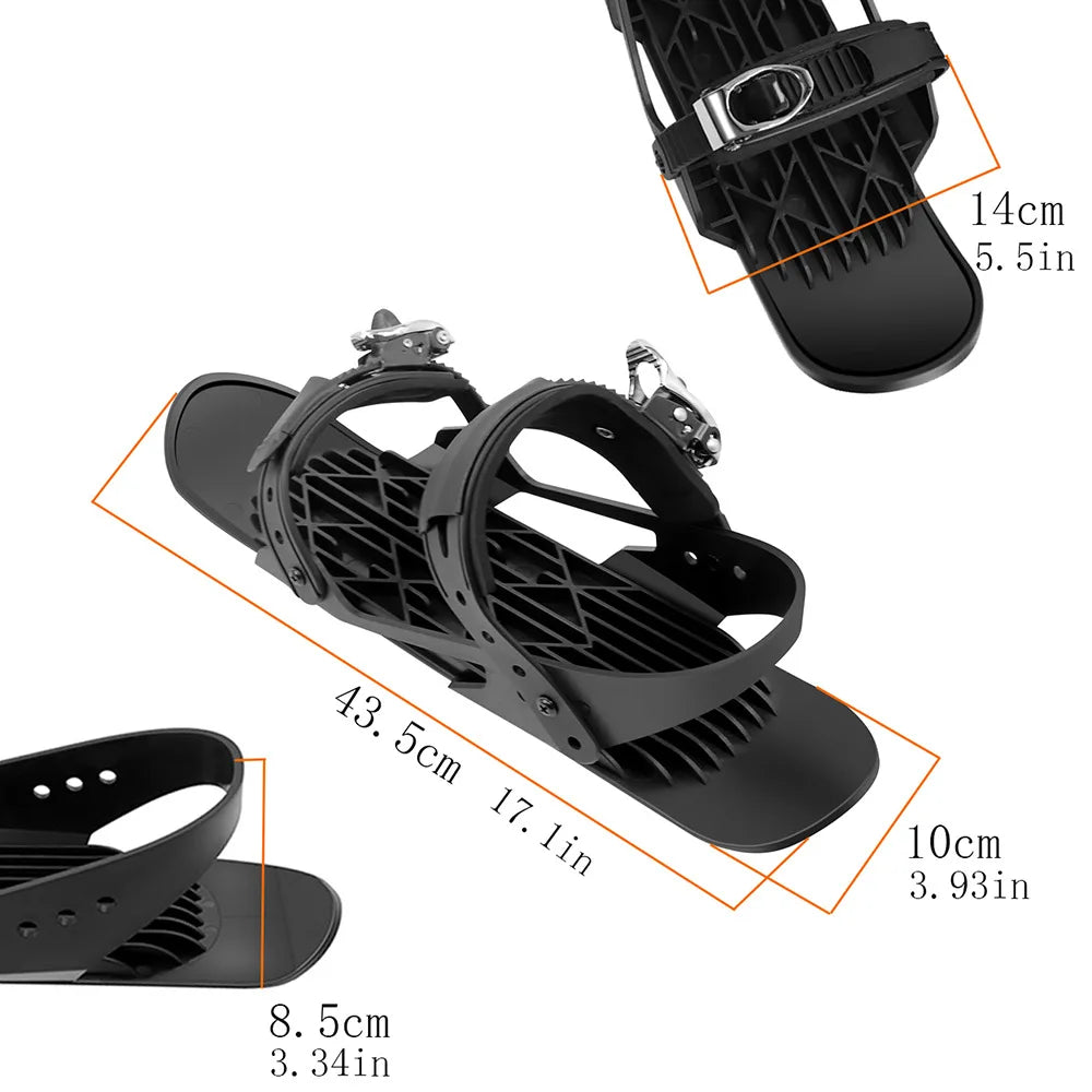 Patines de esquí portátiles y ajustables, con fijaciones cortas, para esquiar en la nieve, tanto para hombres como para mujeres, equipo deportivo para esquí de invierno y actividades al aire libre.