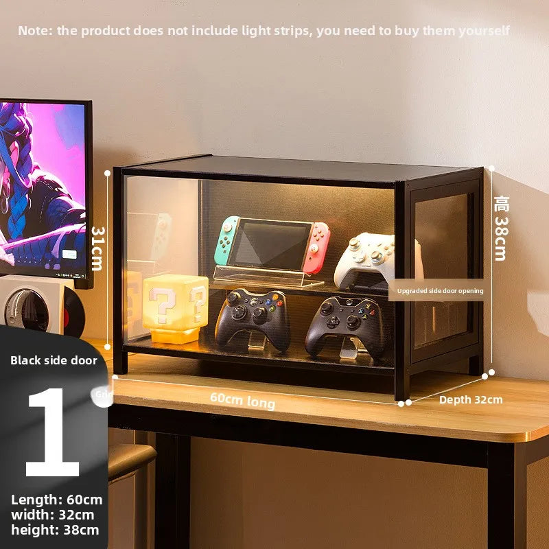 Vitrina de exhibición para el hogar, modelos de juguetes Gundam, productos de e-sports, vitrina de cristal transparente, vitrina para cascos y bloques de construcción.