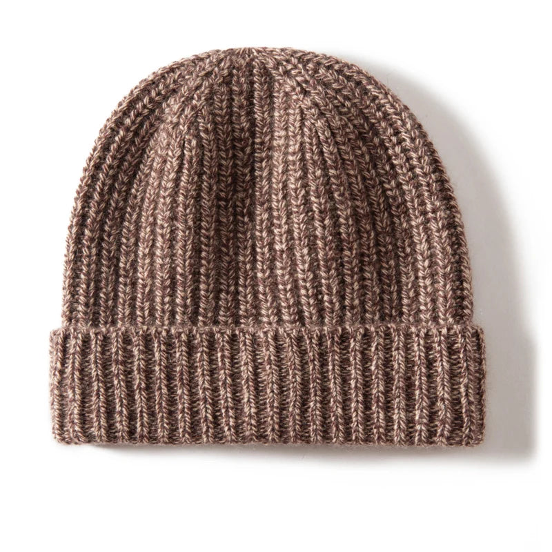 Gorros de cachemira 100 para hombres y mujeres de alta calidad, gorros con bridas Unisex de invierno gruesos y cálidos, sombreros de Navidad de hilo de tendencia