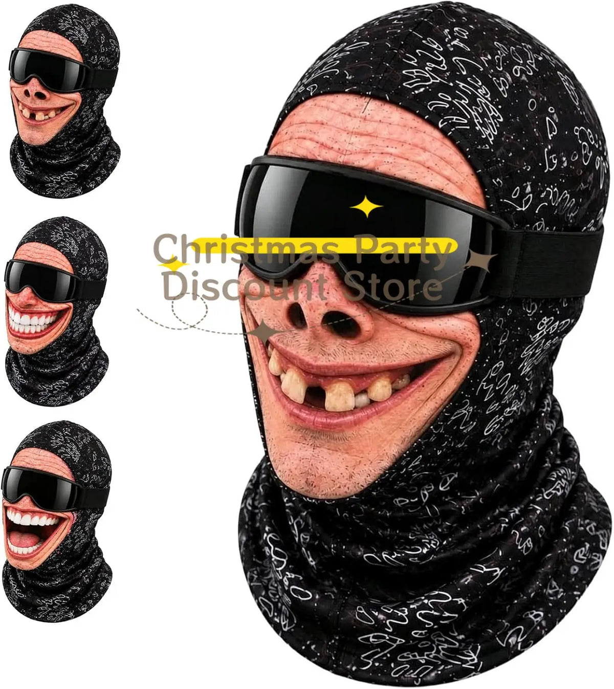 Máscara de Esquí Divertida 2027, Pasamontañas con Estampado 3D para Hombre, Cubre Rostro de Invierno