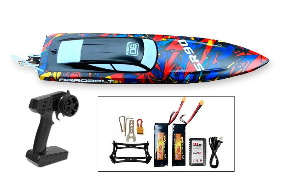 SR65B SR70 SR80 SR90 RTR 35.43" Pulgadas 90CM Lancha Teledirigida de Carreras Atomic Vector, sin Escobillas, Piezas de Aleación, 80 km/h para Adultos
