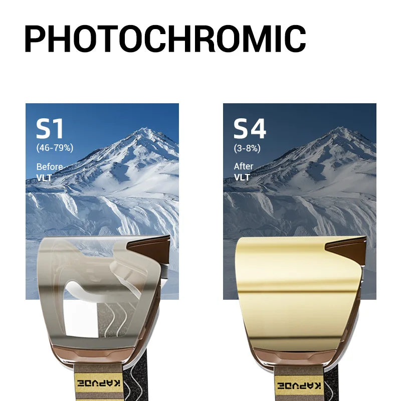 KAPVOE Gafas de nieve magnéticas Protección UV antivaho de doble capa para esquiar Snowboard Claridad de alta definición Esquí unisex