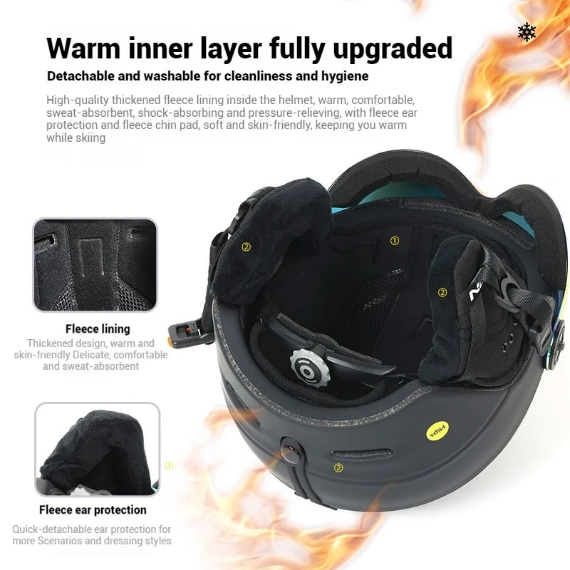 MOON-Protector de media cobertura para casco de esquí, gafas blancas autónomos, funda para casco de esquí y Snowboard