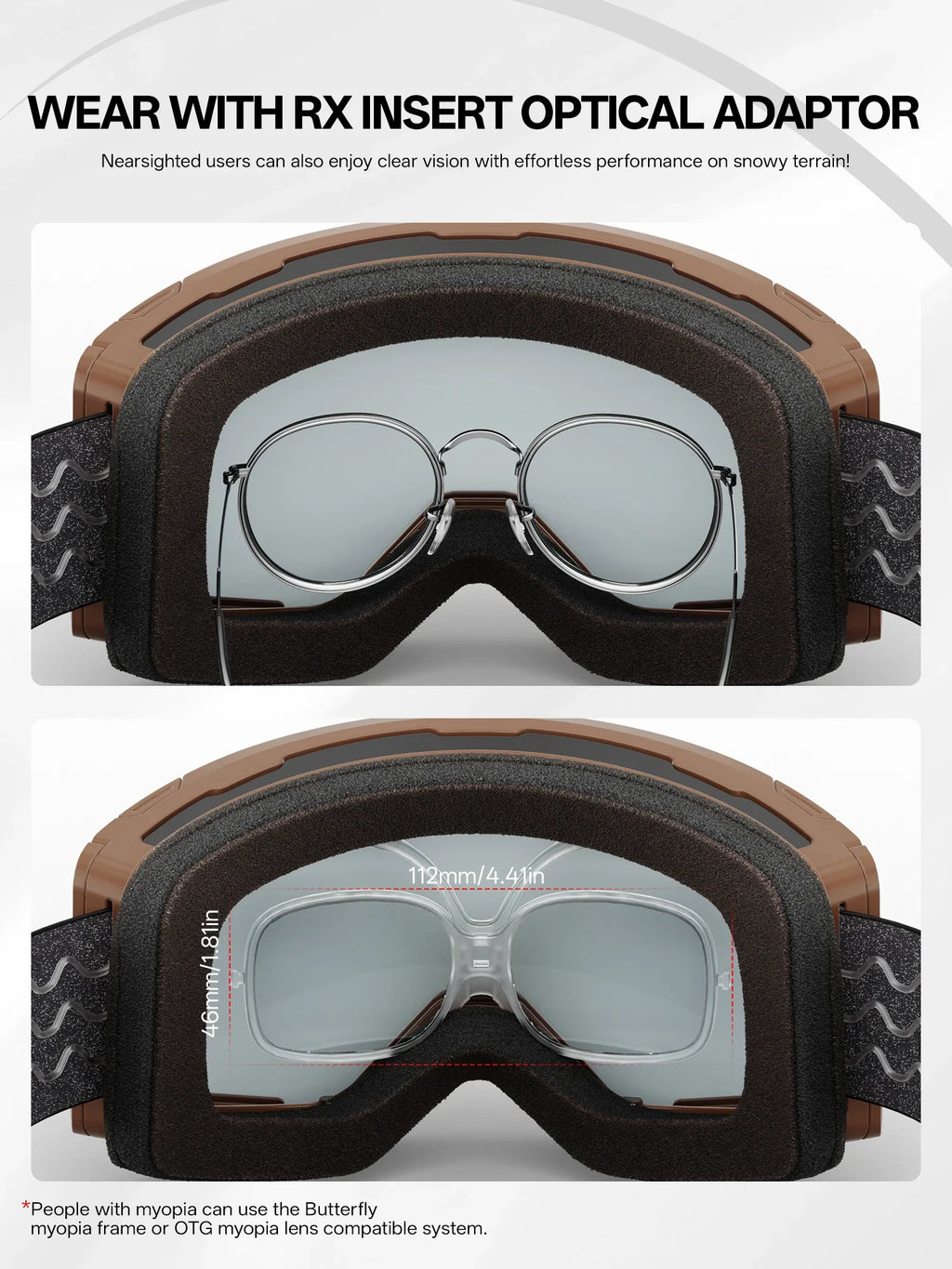 Gafas de Esquí KAPVOE UV400 Antivaho de Doble Capa, Antirreflejos, Resistentes al Viento, para Invierno, Esquí, Snowboard, Deportes de Nieve, Protección para Esquí al Aire Libre
