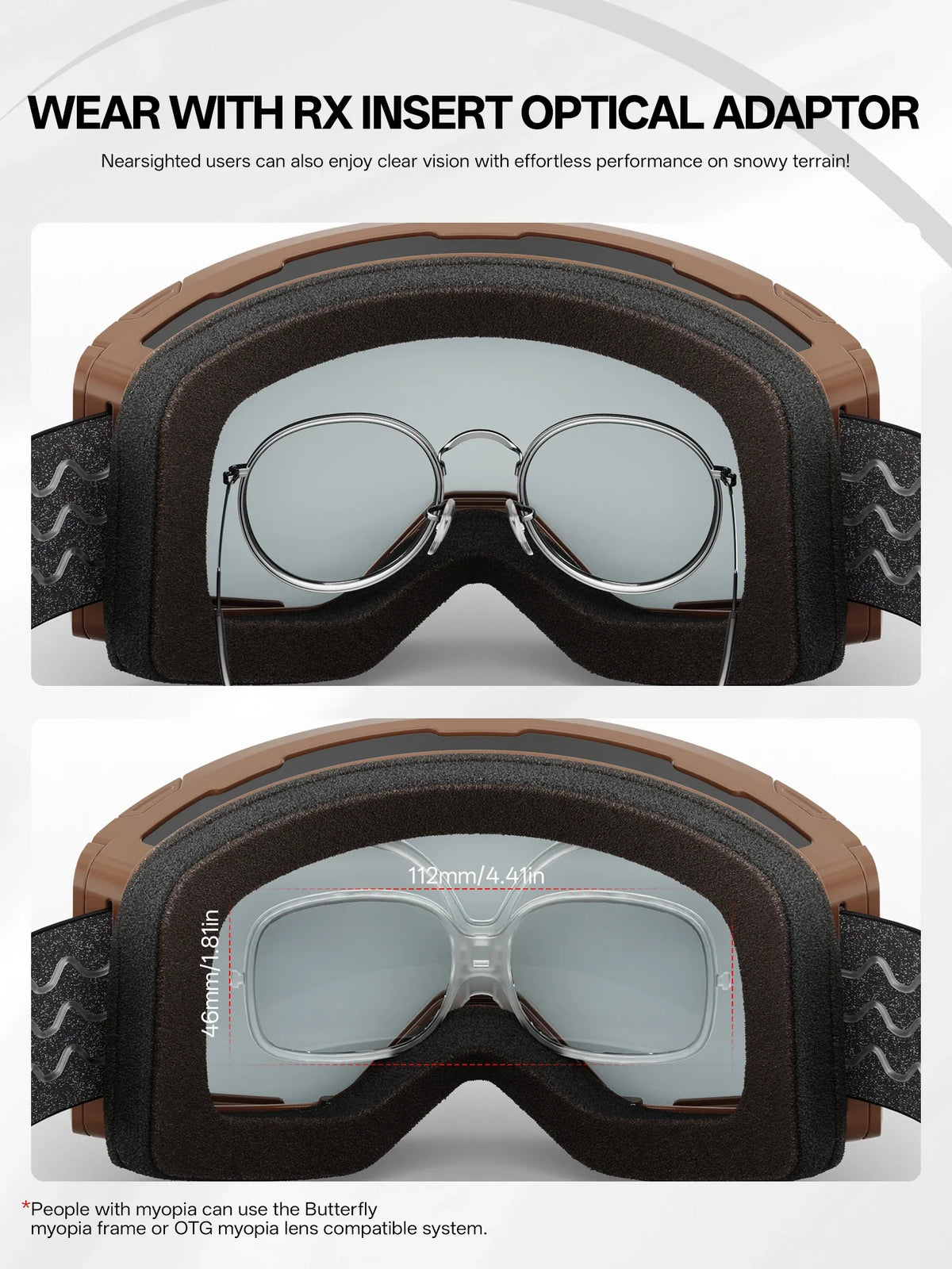 Gafas de Esquí KAPVOE UV400 Antivaho de Doble Capa, Antirreflejos, Resistentes al Viento, para Invierno, Esquí, Snowboard, Deportes de Nieve, Protección para Esquí al Aire Libre